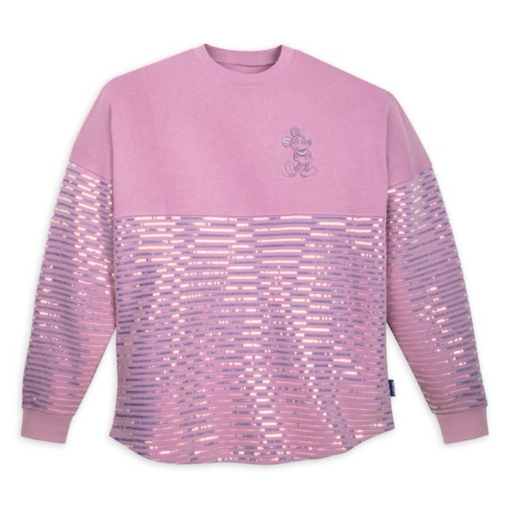 Disneyland Castle spirit jersey Pink Sequin Mickey Mouse Sweatshirt